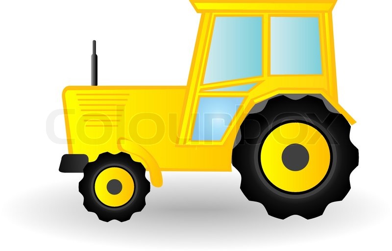 Vector illustration a yellow tractor Stock vector Colourbox