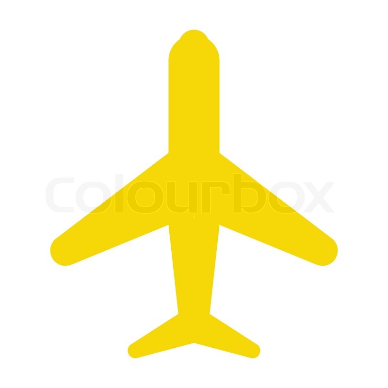 Icon - plane - yellow | Stock Vector | Colourbox