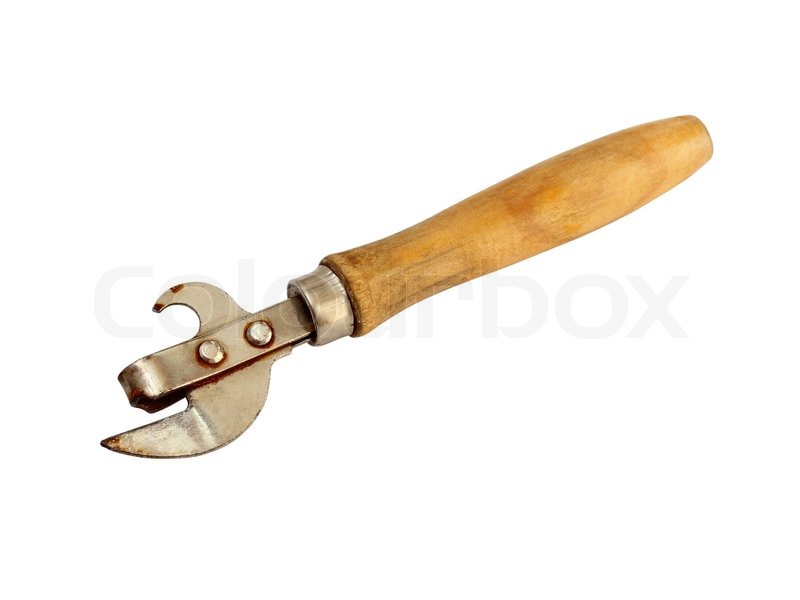 Old can opener with wooden handle | Stock image | Colourbox