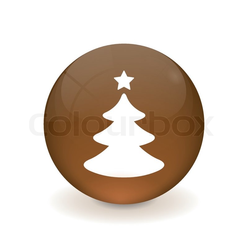 Runder brauner knopf - weihnachtsbaum | Stock-Vektor | Colourbox