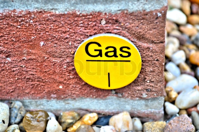 Elegantes Gas Plakette Am Haus Kaufen Bilder