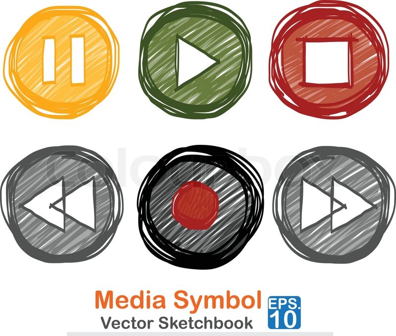 Media symbol vector sketchbook Stock vector Colourbox