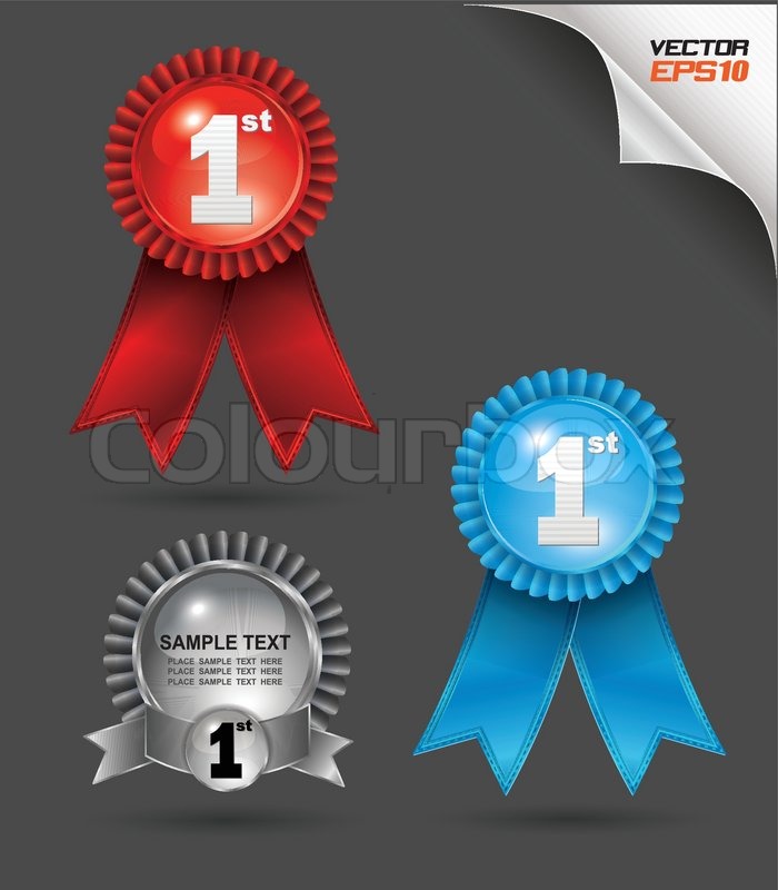 Vector number 1 red blue gray | Stock vector | Colourbox