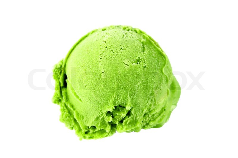 Scoop of green tea ice cream | Stock image | Colourbox