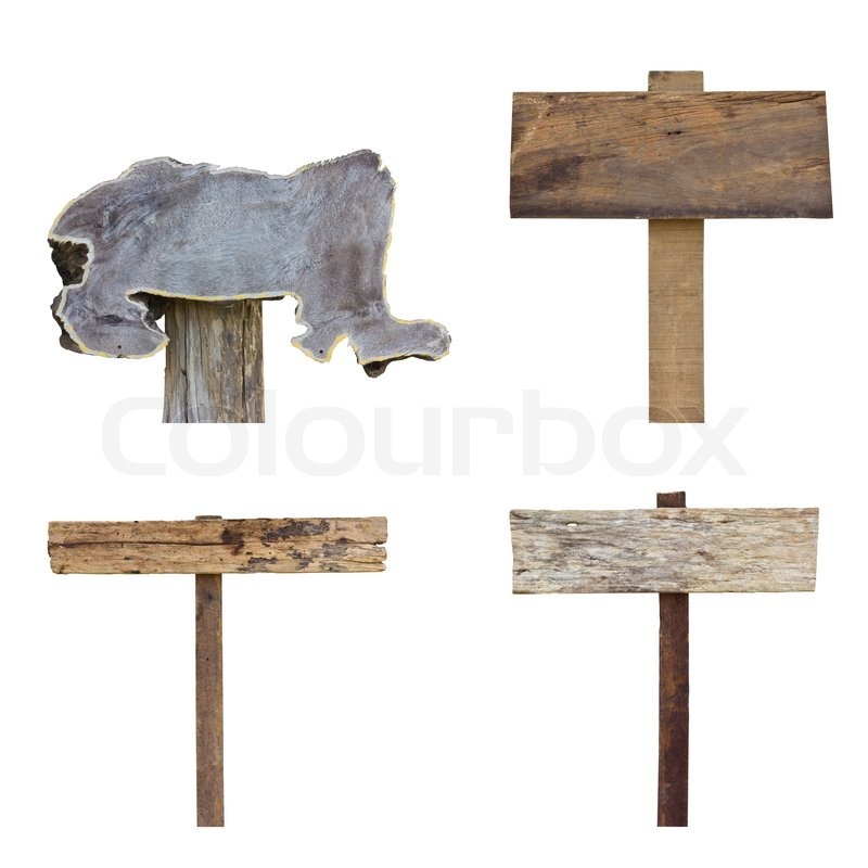 Set alte hölzerne Zeichen auf einem | Stock Bild | Colourbox