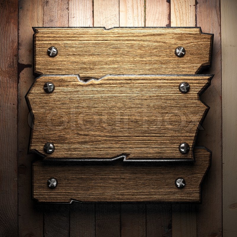 Holzplatte an der Wand | Stock Bild | Colourbox