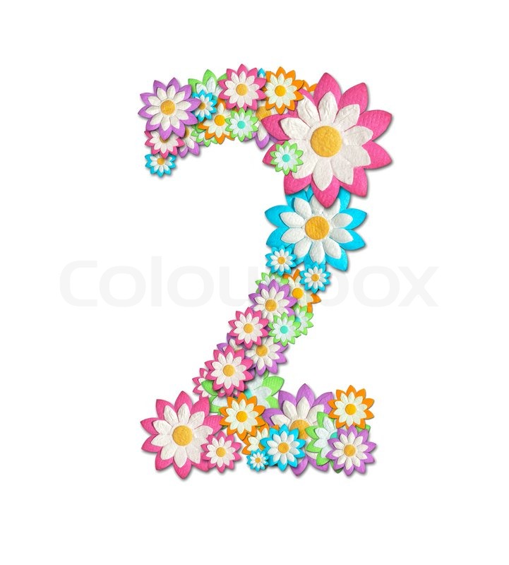 Number 2 create from flower isolated on ... | Stock image | Colourbox