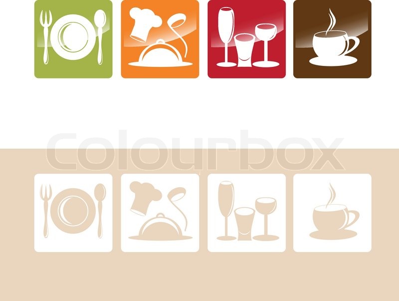 Essen und Trinken Icons | Stock-Vektor | Colourbox