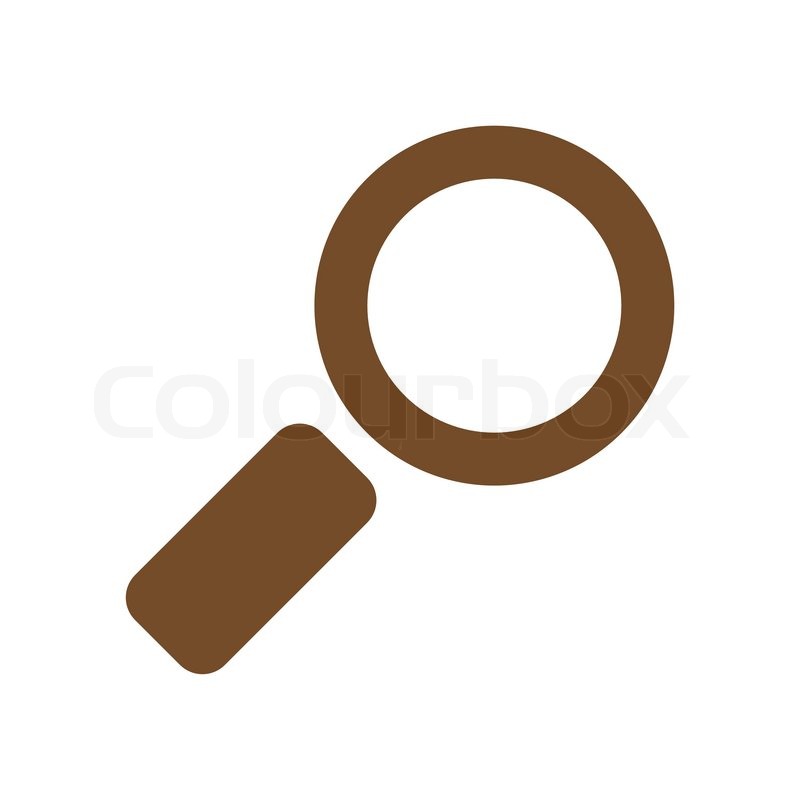Icon magnifying glass brown Stock vector Colourbox