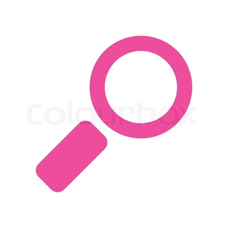 Icon - magnifying glass - pink | Stock Vector | Colourbox