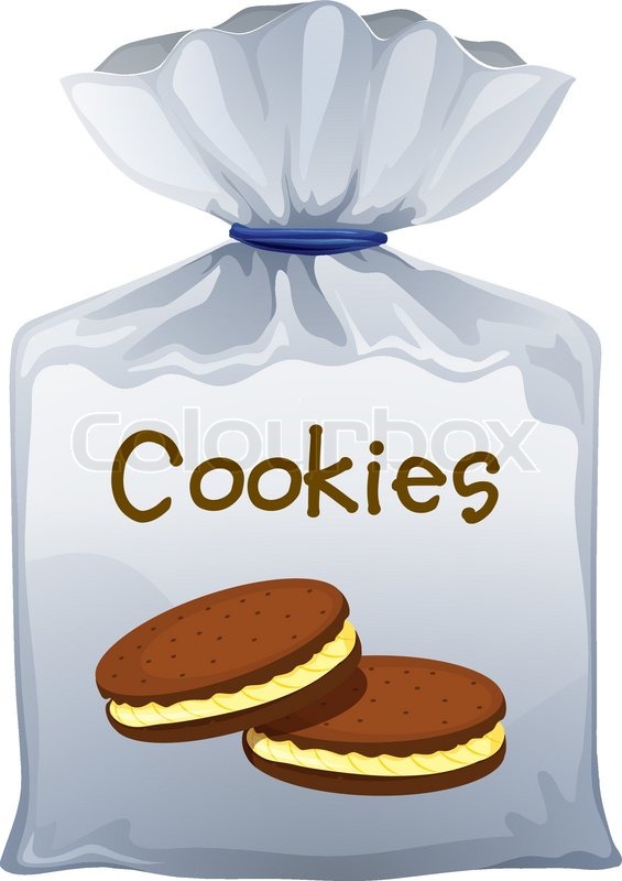A pouch bag of cookies Stock vector Colourbox
