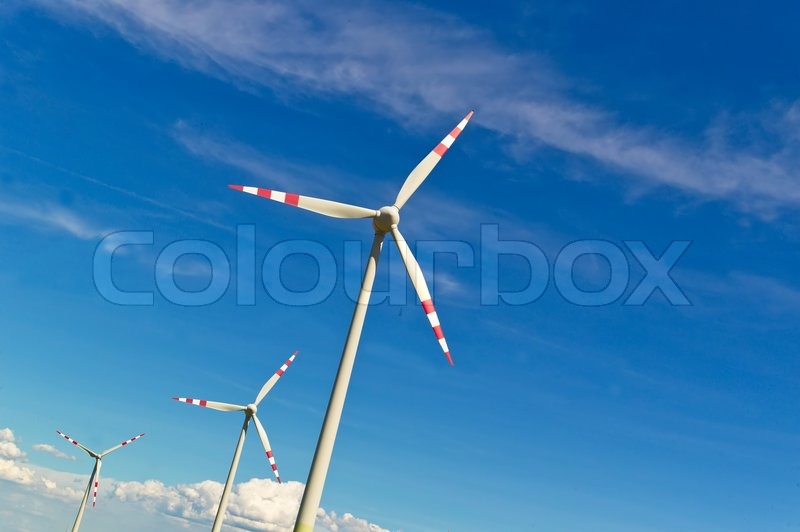 Windrad einer Windkraftanlage zur Stock Bild Colourbox