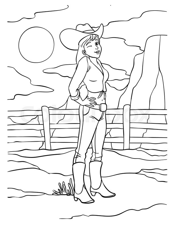 Cowgirl Sketch by Tim Vigil