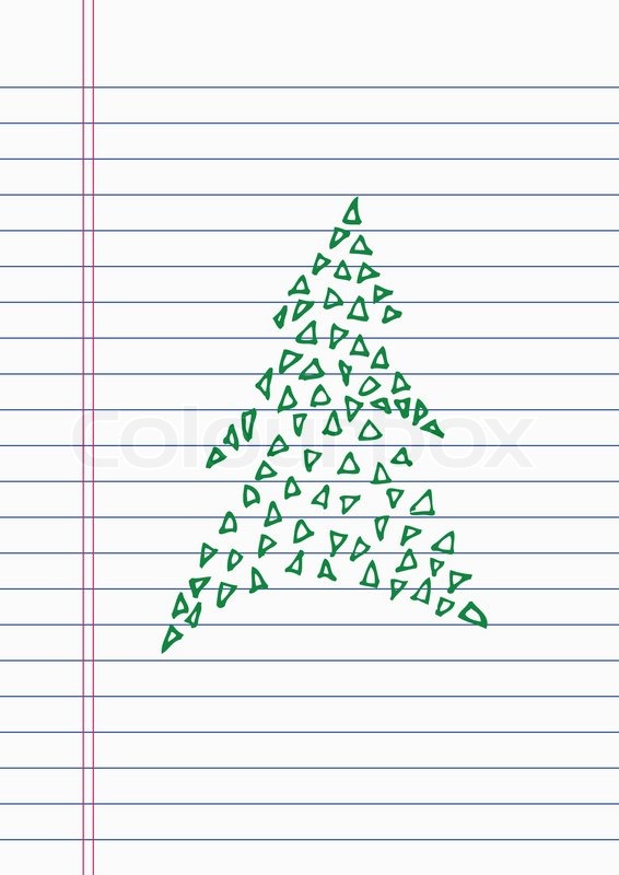 Drawing christmas on paper Stock vector Colourbox