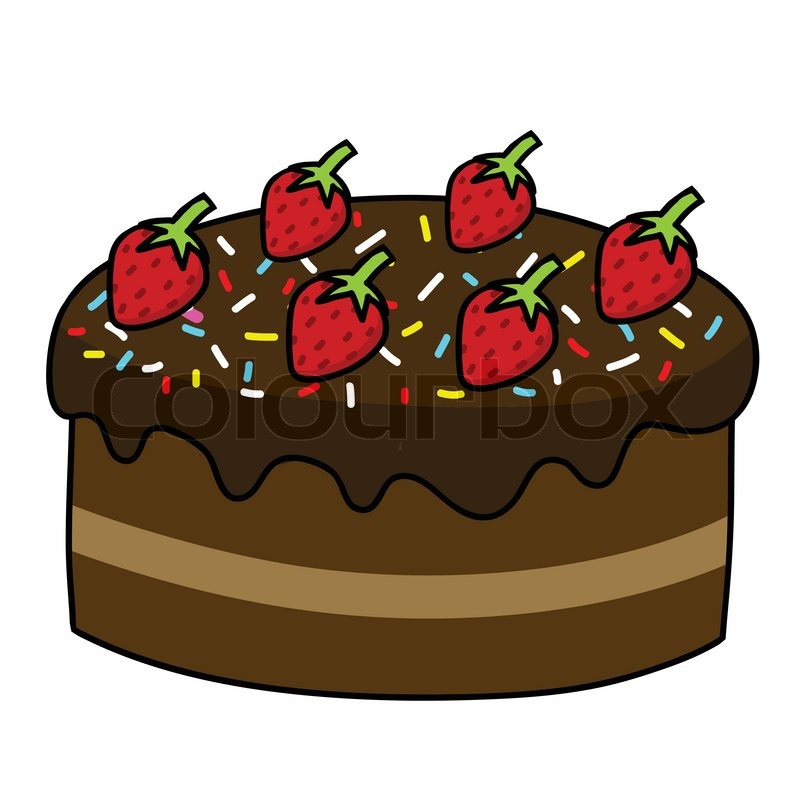 Tegneserie Kage H nd Tegning Stock Vektor Colourbox