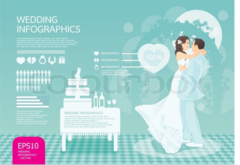 infographic wedding vector set stock vector colourbox wedding infographic template