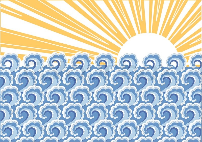 Sea waves Vector illustration of sea | Stock vector | Colourbox