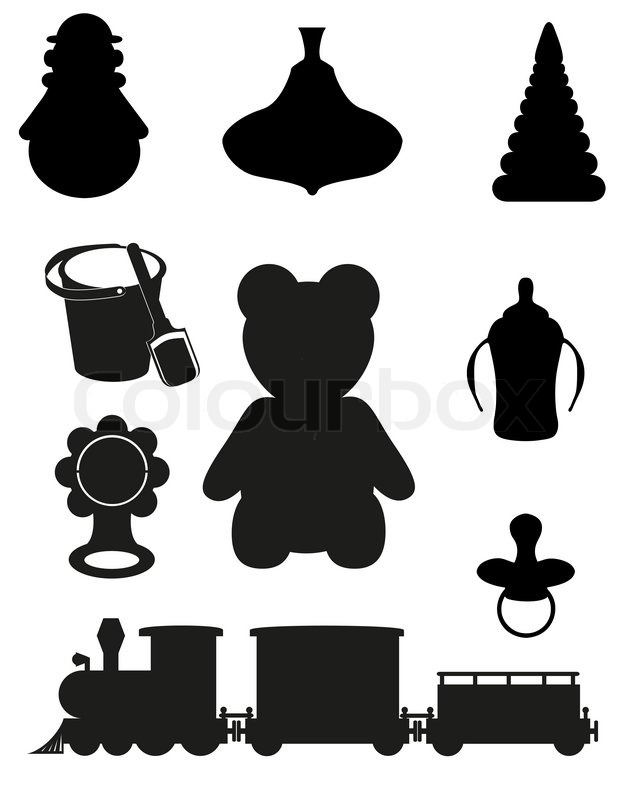 cartoon bottle vector for of and accessories babies toys children Icon and black