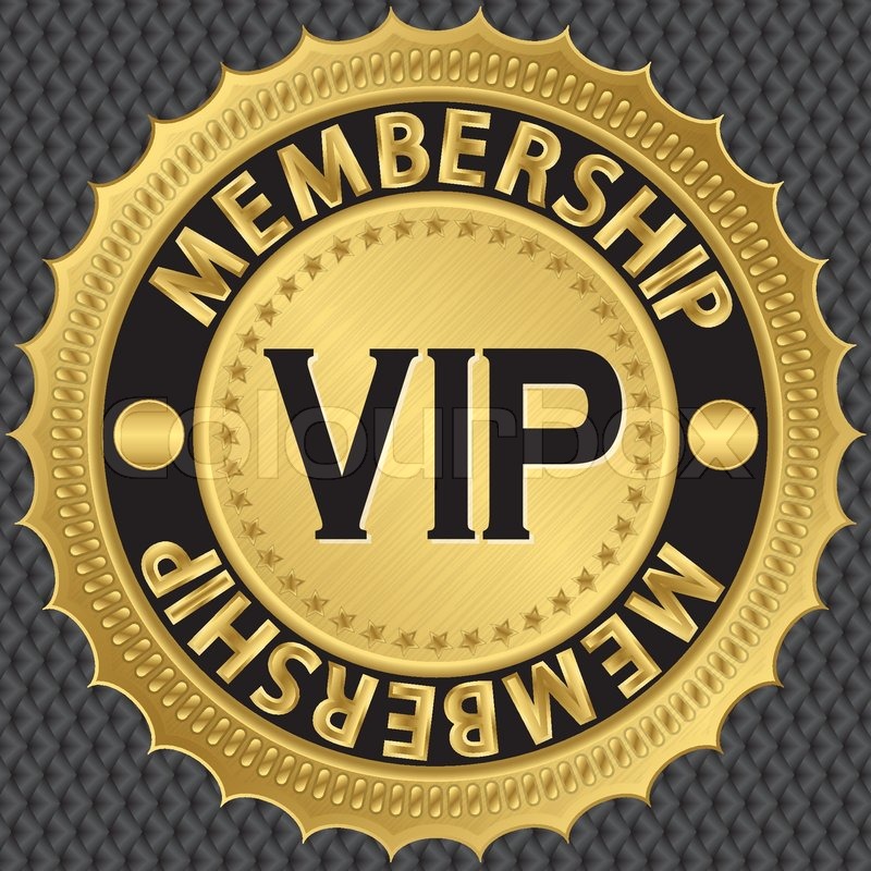 Vip golden label with ribbon, vector ... | Stock vector | Colourbox