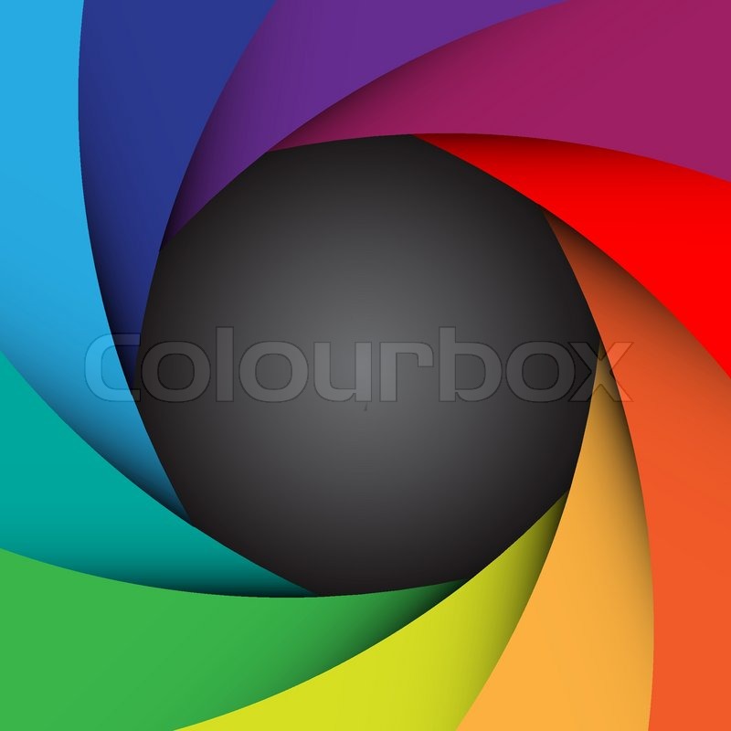 Colorful camera shutter ... | Stock Vector | Colourbox