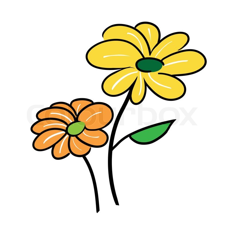 two cute little flower falling in love stock vector colourbox
