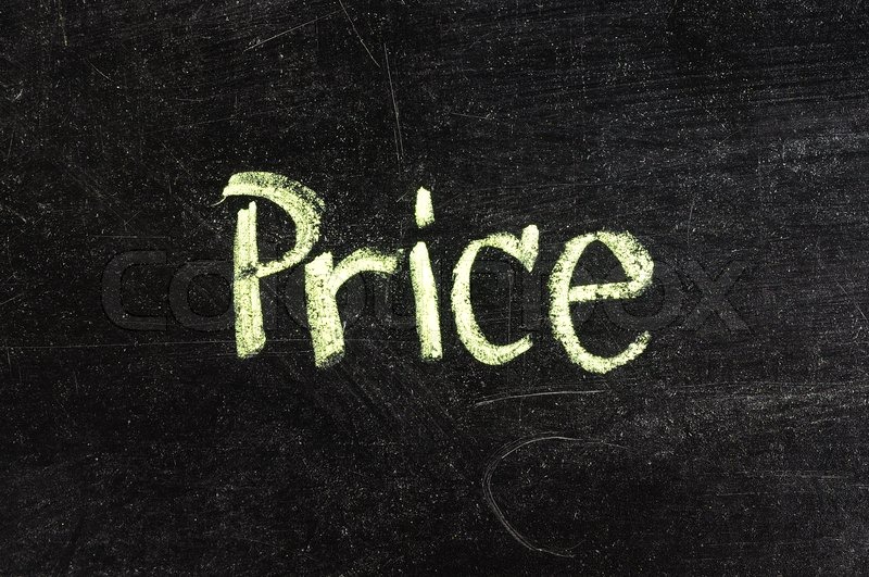 PRICE handwritten with white chalk on a ... | Stock image | Colourbox