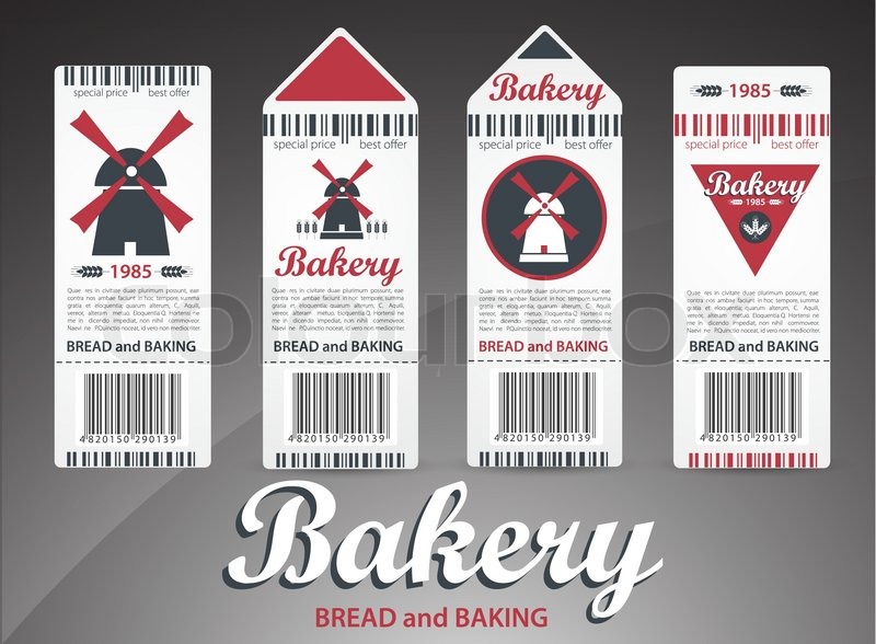 Set of bakery labels Vector Stock vector Colourbox