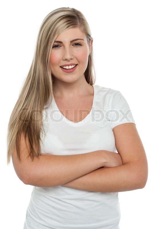 Confident Teen Blonde Girl Stock Image Colourbox