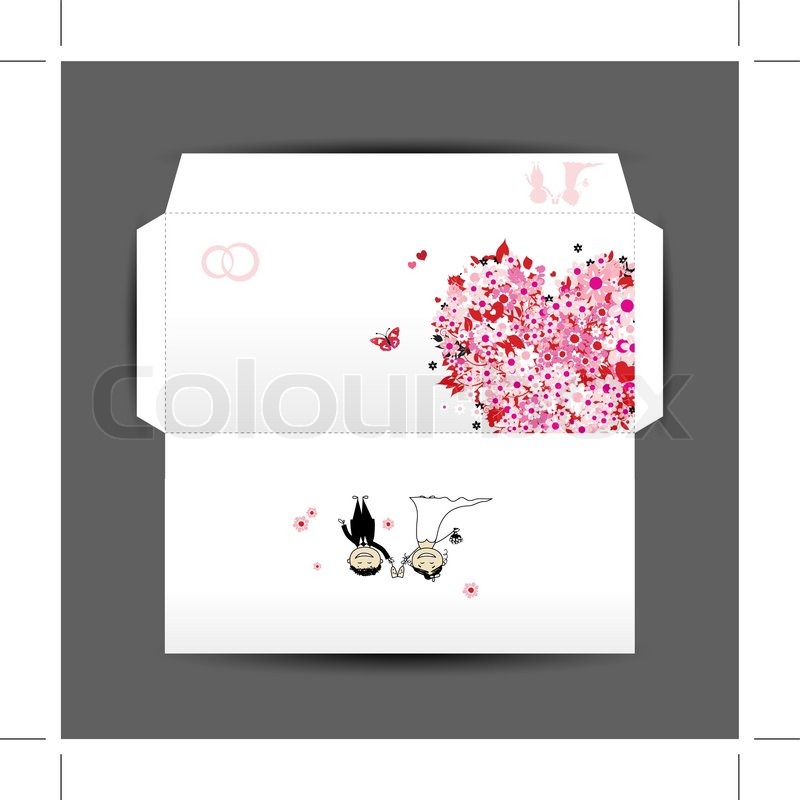 design of wedding envelope stock vector colourbox