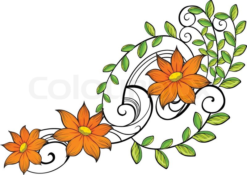 A border made of vine flowers | Stock vector | Colourbox