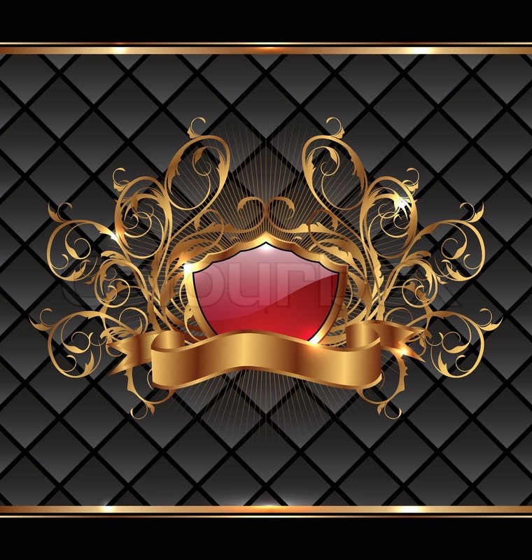 Gold elegance frame with heraldic Stock vector Colourbox