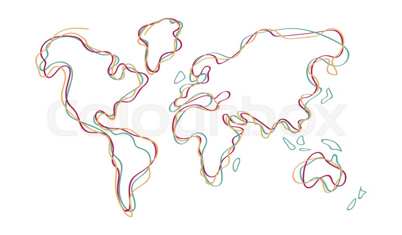 Asia Map Blank Color