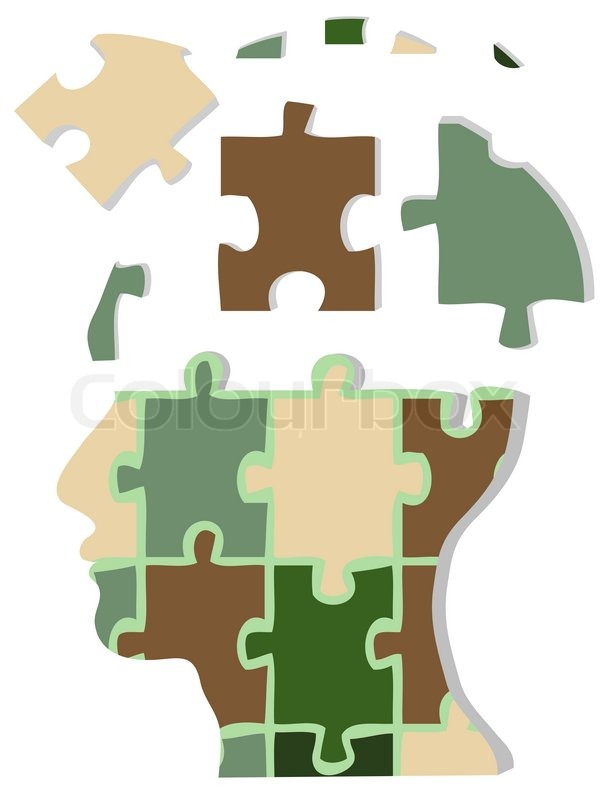 The concept of jigsaw head Stock vector Colourbox