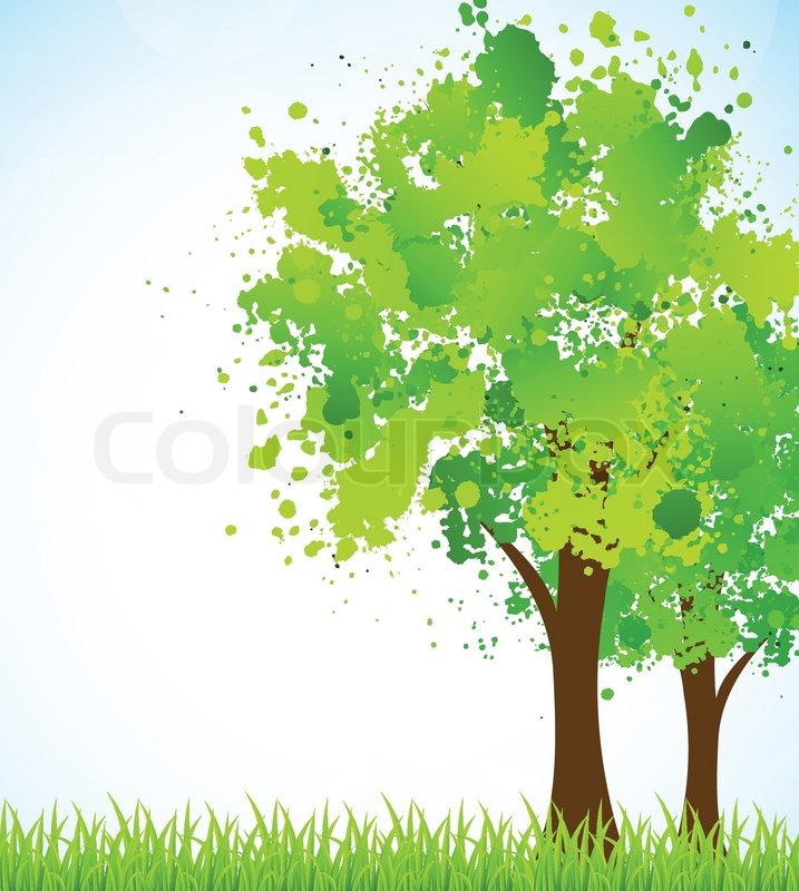 Spring background with tree | Stock vector | Colourbox