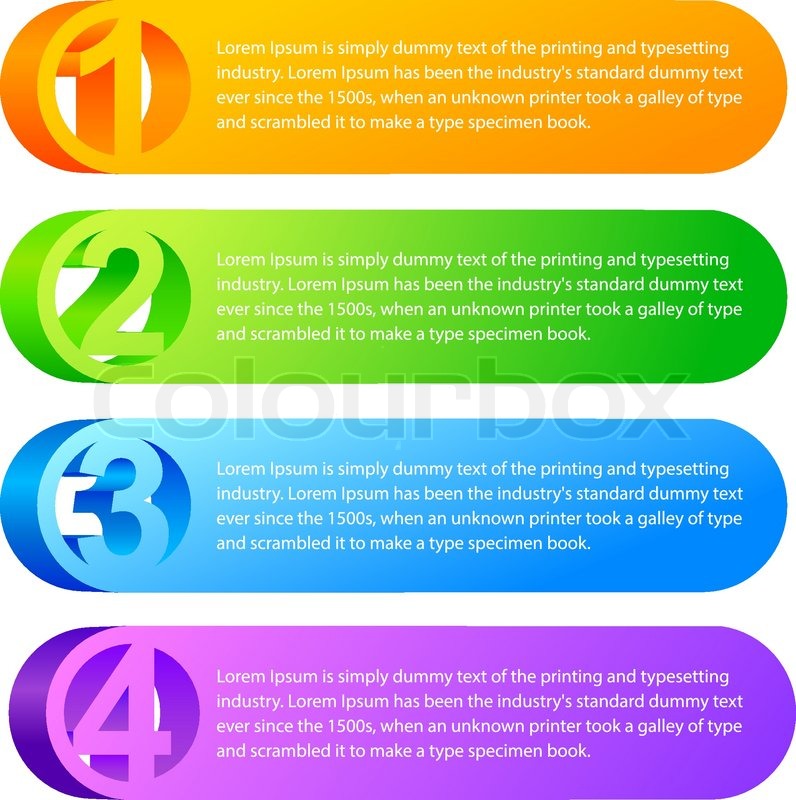 Eins, zwei, drei 3DVektor StockVektor Colourbox