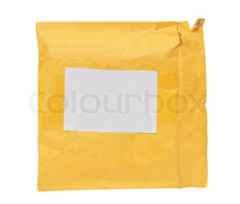 Gelben Post Umschlag auf einem weißen | Stock Bild | Colourbox