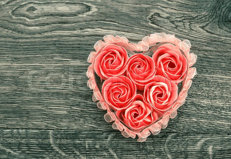 Bath Soap With Rose Petals On Wooden Background Bath Soap With Rose Petals On Wooden Background
