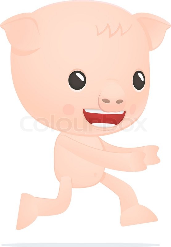 Funny cartoon pig | Stock vector | Colourbox