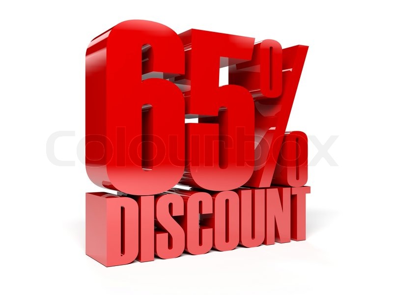 65 Percent Discount Concept 3D Stock Image Colourbox