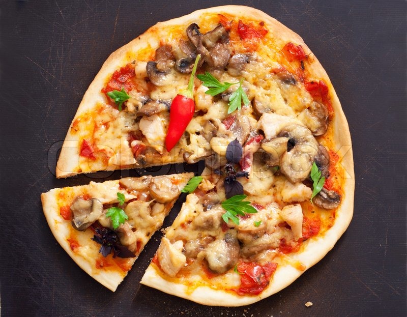Yummy tasty pizza with cheese, Stock image Colourbox