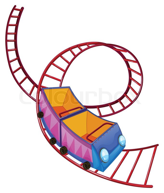 Illustration of a roller coaster ride Stock vector Colourbox