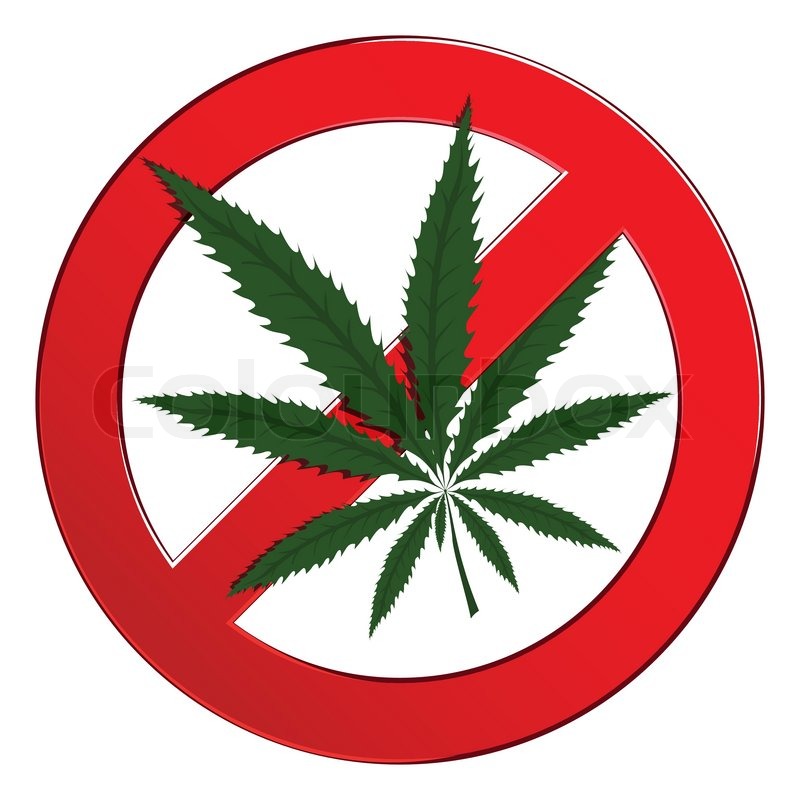 Sign Forbidden Circle Drug Cannabis. Symbol No Narcotic Isolated Vector ...