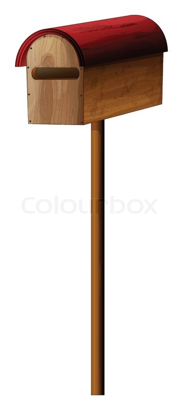 En postkasse lavet af træ | Stock vektor | Colourbox