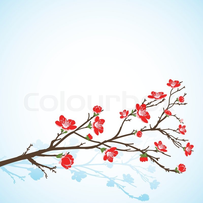 Background with sring tree flowers Stock Vector Colourbox