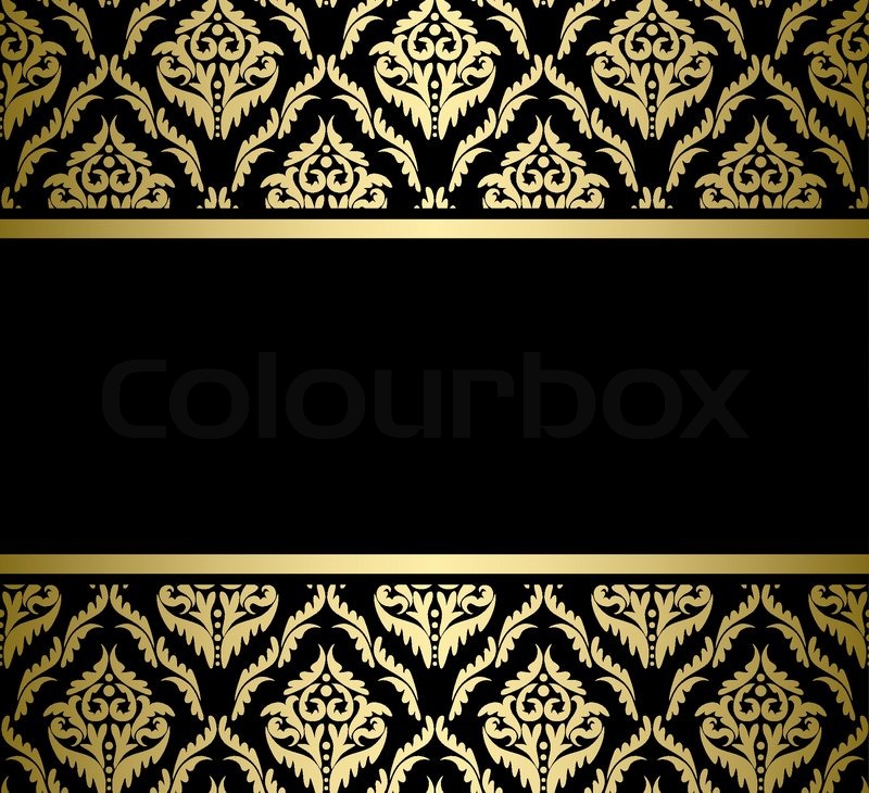 Black Bright Card With Gold Pattern Stock Vector Colourbox