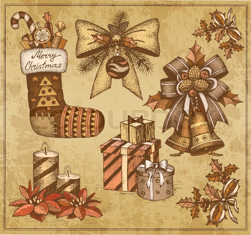 Christmas drawings by hand | Stock Vector | Colourbox