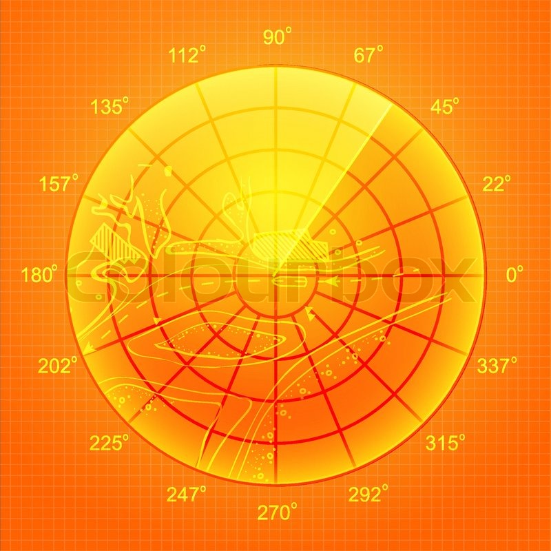 Orange radar screen Stock vector Colourbox