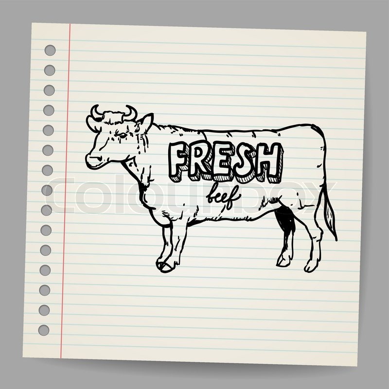 Scribble cow Stock vector Colourbox