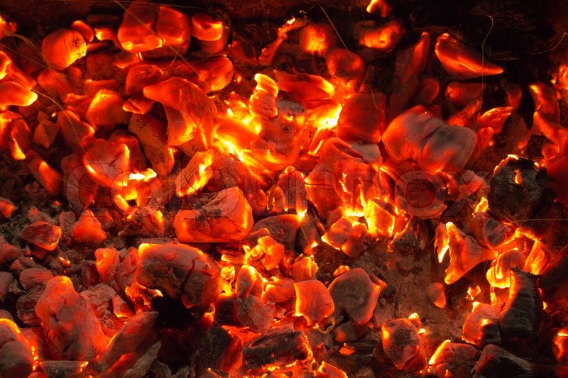 Burning charcoal in the background Stock image Colourbox