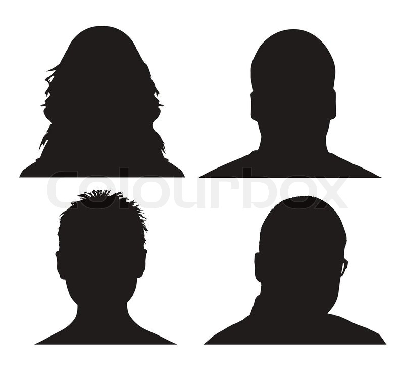 vector man and woman profile silhouettes stock vector colourbox
